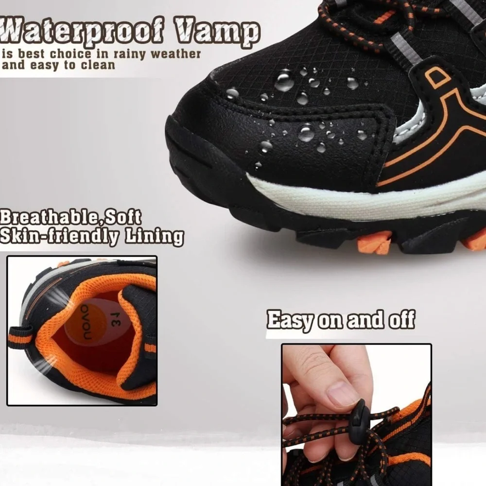 OVO Boy’s Black and Orange Trail Sneakers
